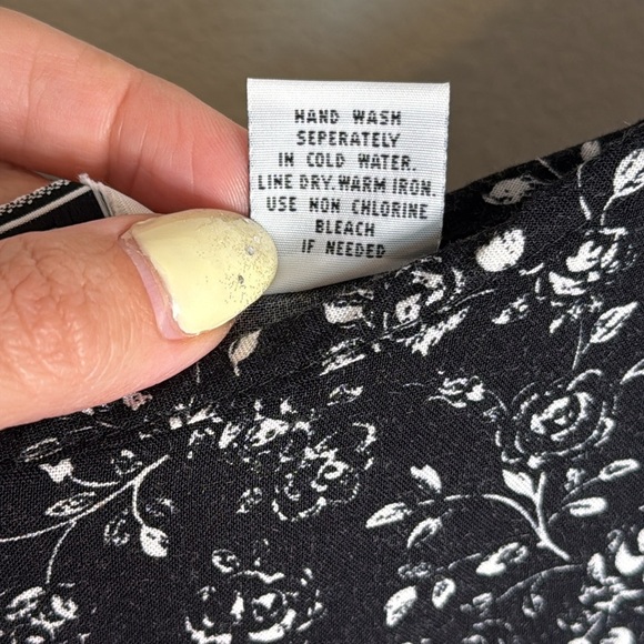 90s Y2K Black and White Ditzy Floral Maxi Dress Size 18 - Picture 3 of 6